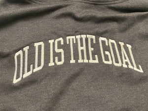 GRAY-OLD IS THE GOAL HOODIE WITH BLING ROPE DRAWSTRINGS