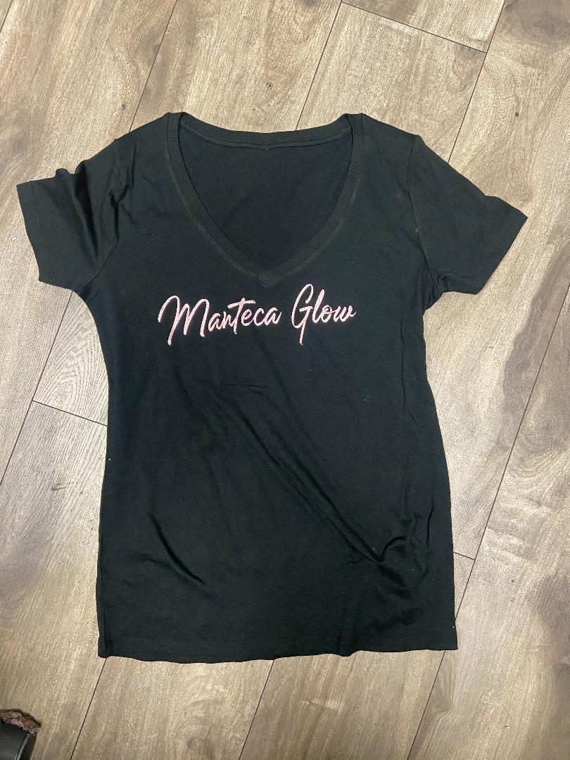 Deep Vneck Rose Gold Manteca Glow Ladies V Neck